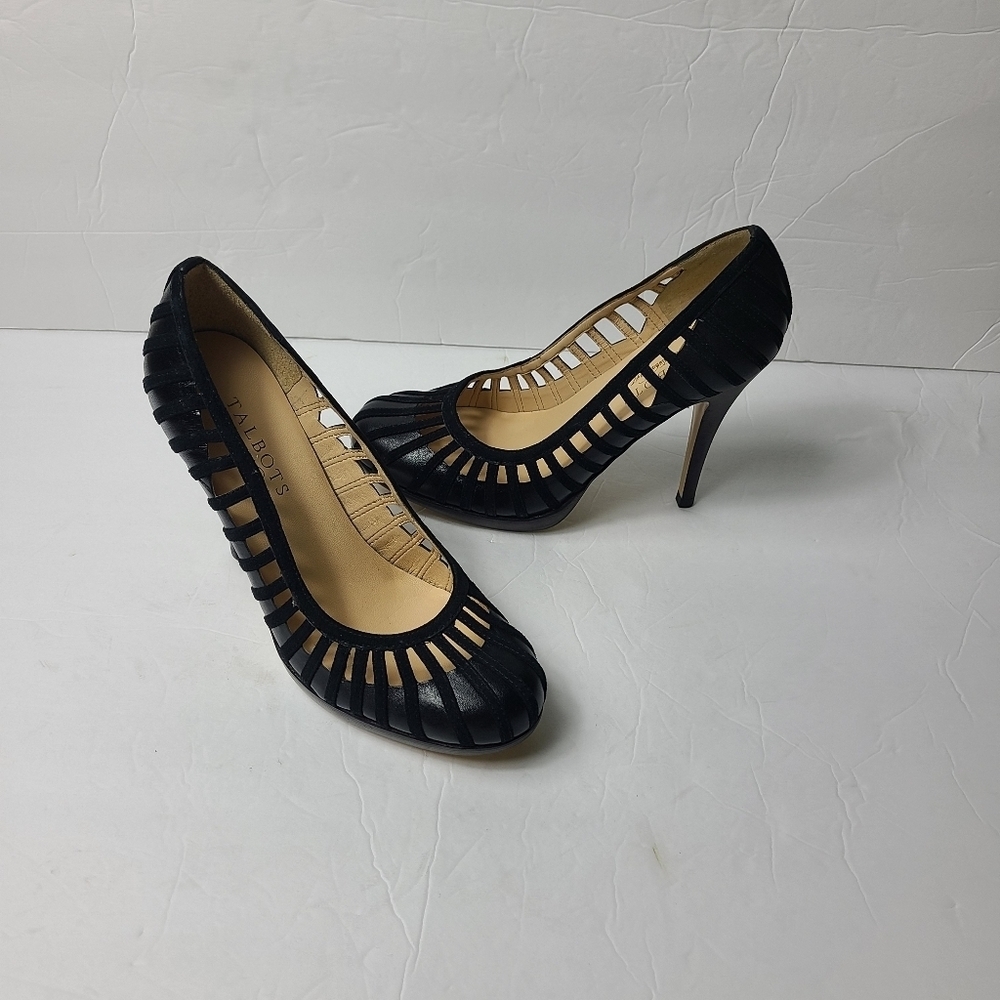 TALBOTS salena black Leather pumps